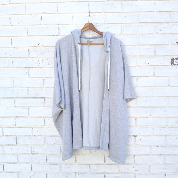 Aerie Open Front Poncho Cape Kimono Hooded - Picture 3 of 8